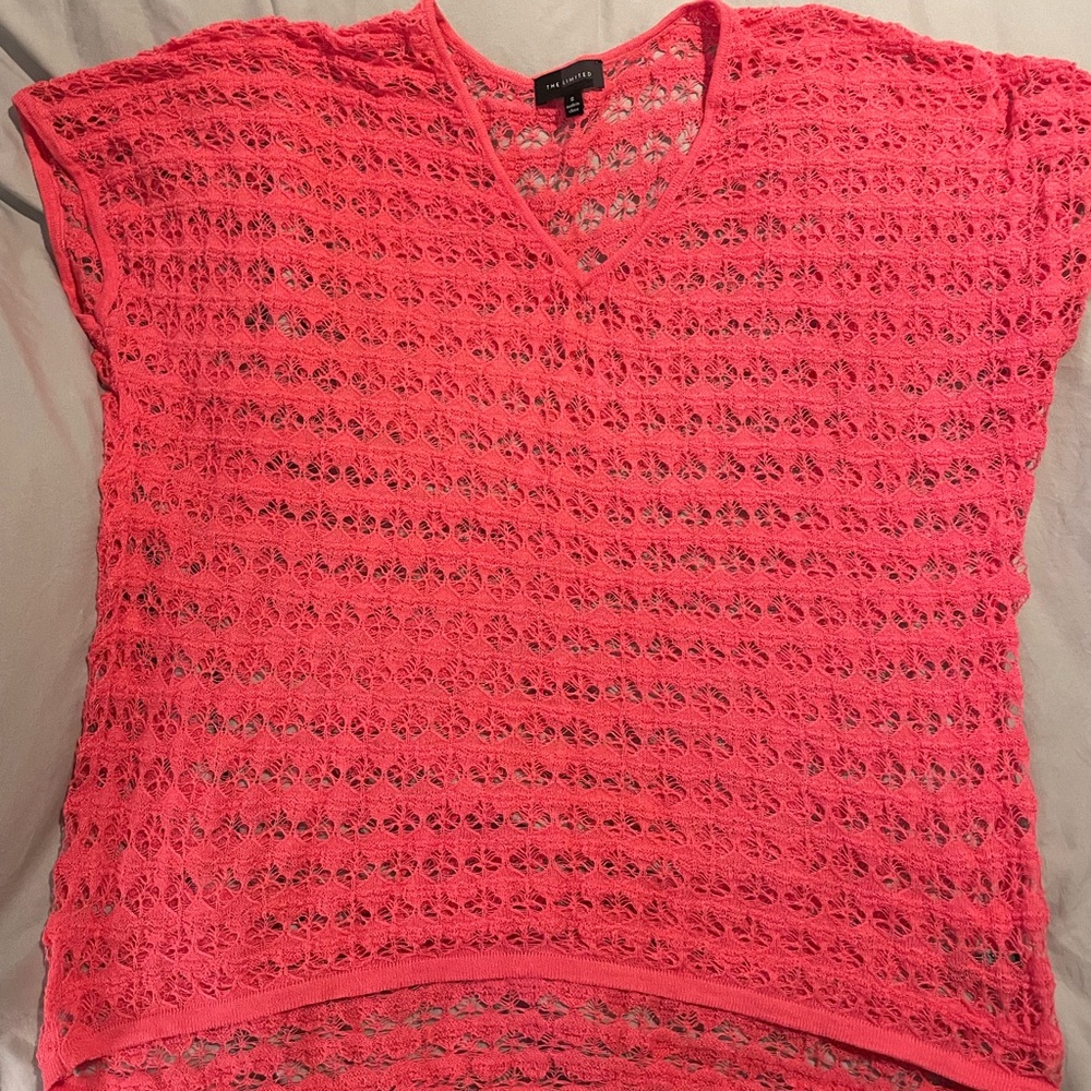The Limited Vibrant Pink Lace Blouse